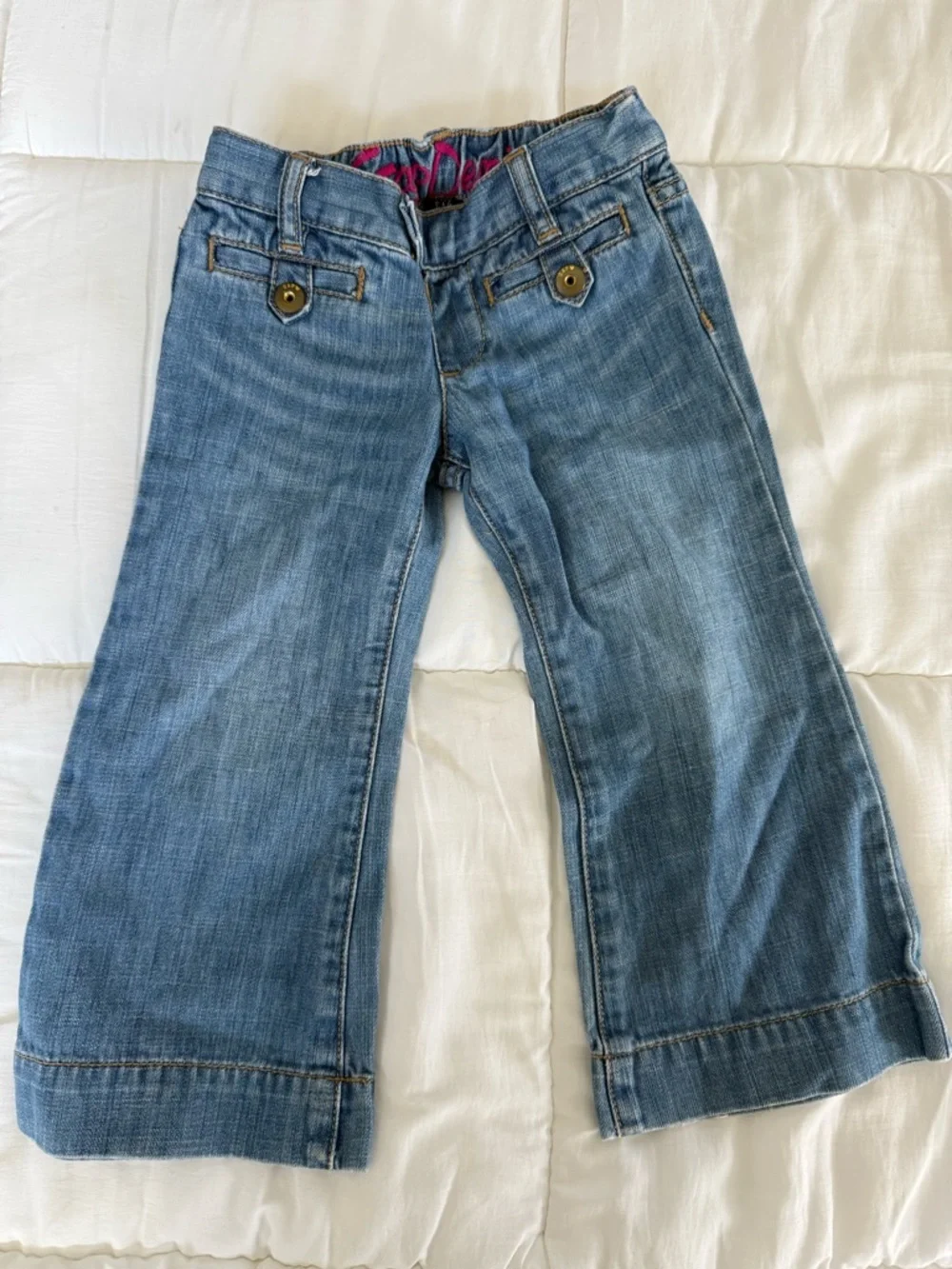GAP Light Wash Girls' Wide Leg Denim Jeans - Blue - Picture 1 of 3
